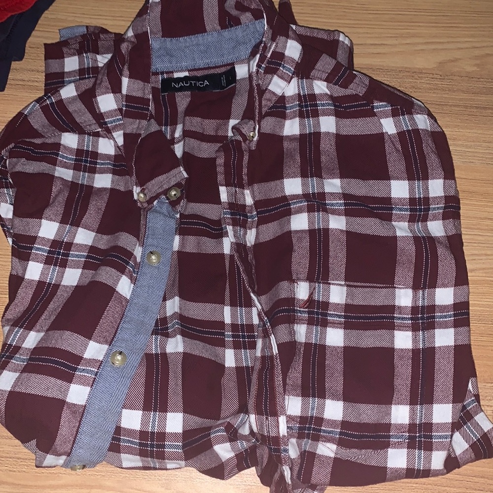 NAUTICAL PLAID BUTTON UP